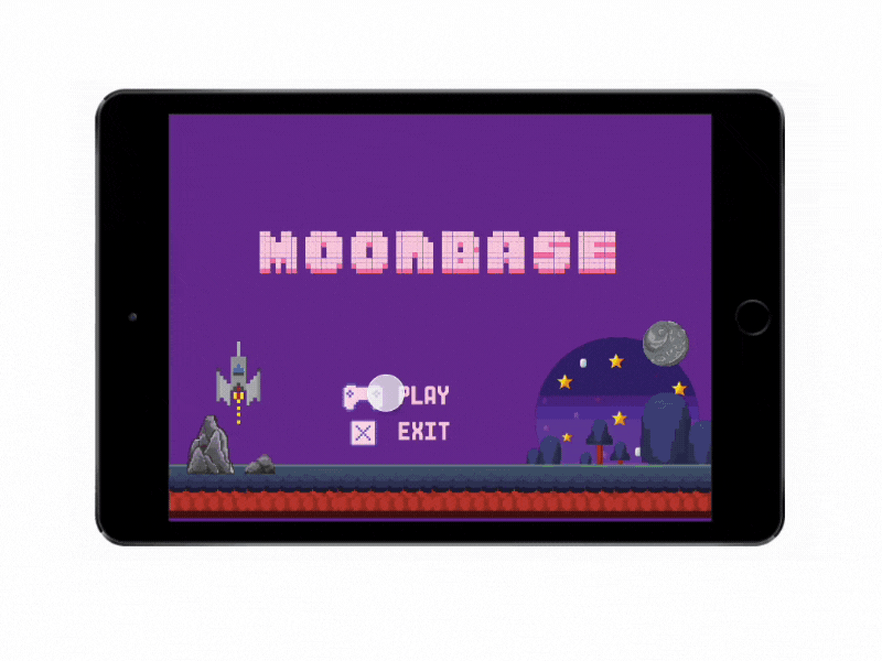 Moonbase 8-Bit Mobile Game 8bit app design game mobile app mobile game ui uiux design user experience