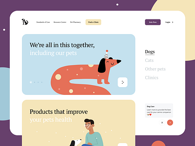 Made for your pet animals art charity clean creative dogs donate illustration interaction landing page minimal pet adoption pet care pets product design website