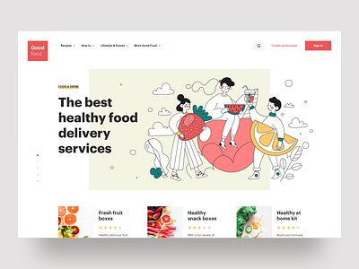 The best healthy food delivery services cooking creative delivery food graphics icons illustration interface landing page minimal product design services typography ui ux vector web website