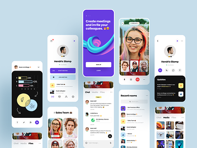 Video Meeting App for Teams app design awsmd broadcasting chat cloud app conference dashboard data visualization events meeting app mobile onboarding product design profile stream ui ux video video call zoom