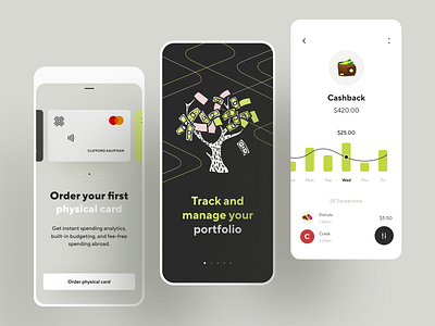 Online banking - finance app concept bank banking app budget credit card finance app fintech graphics illustration minimal mobile design onboarding payment porfolio productdesign transactions transfer ui ux wallet