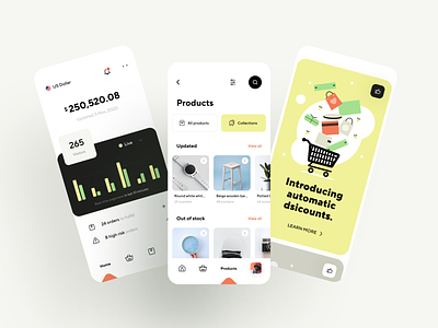 Sell online from your phone app design business dashboard ecommerce app graphics illustration interaction interface minimal mobile app payment product design shop store ui ux wallet
