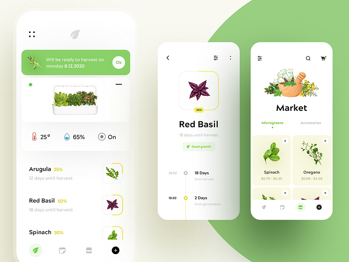 Hydroponic Plant App 🥦 by Anton Mihalcov for Awsmd on Dribbble