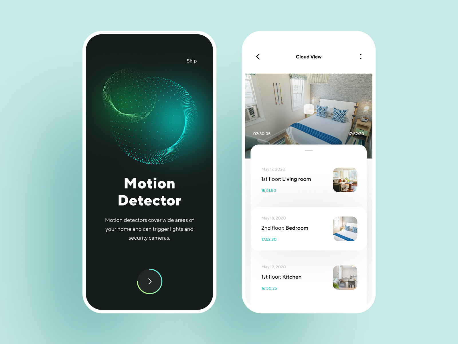 Home Security Camera App Concept by Anton Mihalcov for Awsmd on Dribbble