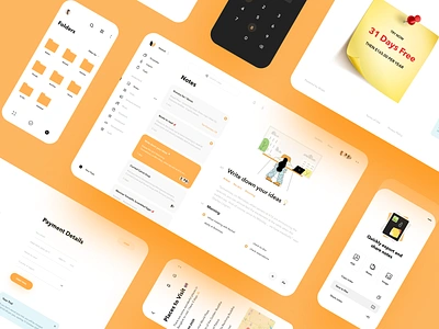 Notes Organizer UI Map clean creative dashboard graphics icons design illustration interface design landing page minimal mobile app design notes app organizer payment app product design to do app ui ux website design widgets