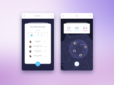 Reminder and task manager app android app application calendar concept geotagging interface ios map mobile task ui