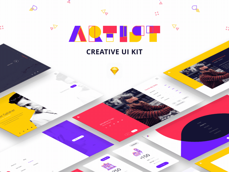 ARTIST UI Kit artist clean commerce creative design layout market minimal ui uikit ux web