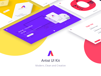 Artist UI Kit artist clean commerce creative design layout market minimal ui uikit ux web