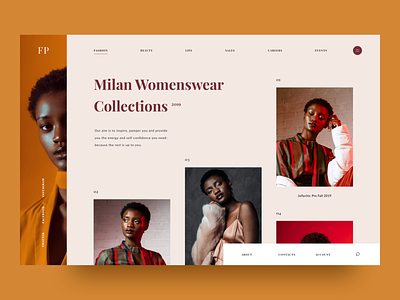 Milan Womenswear Collections 2018 art awsmd clean colors creative design e commerce fashion grid interaction journal landing page layout models typography ui ux