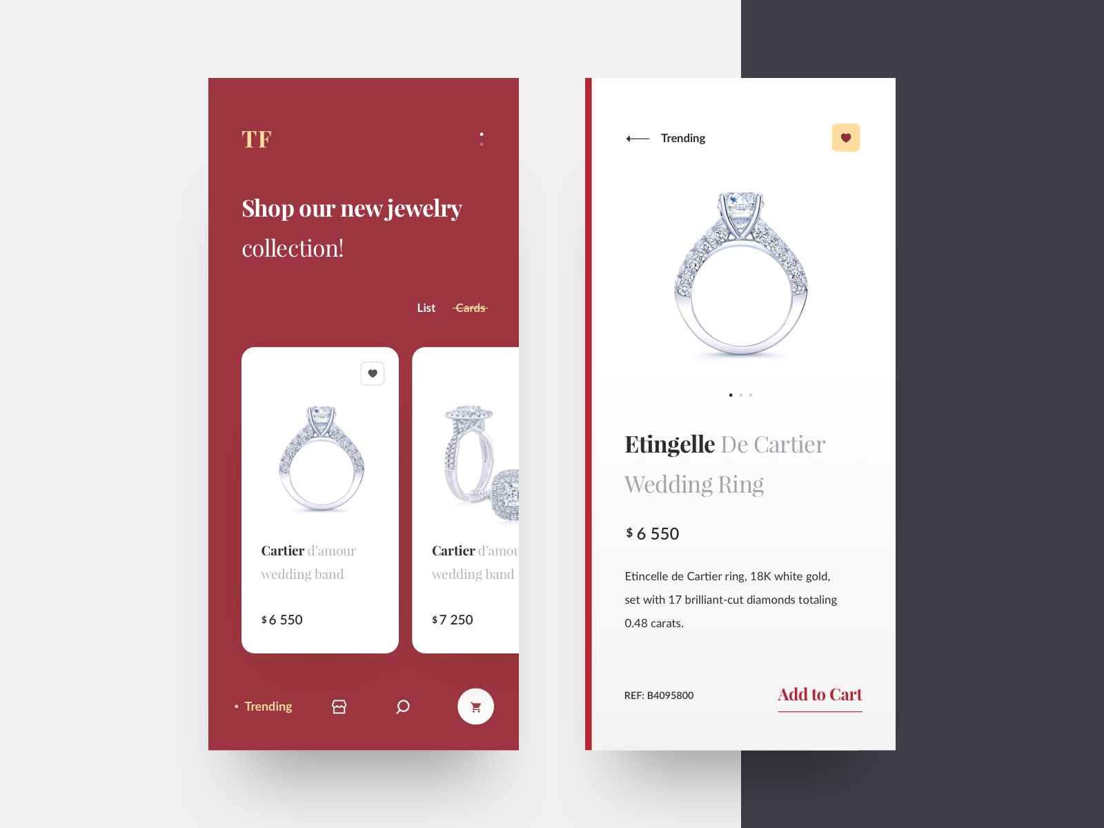 Jewelry shop ui design by Anton Mihalcov for Awsmd on Dribbble