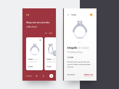 Jewelry shop ui design