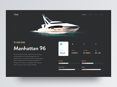 Yacht travel experience - Landing page