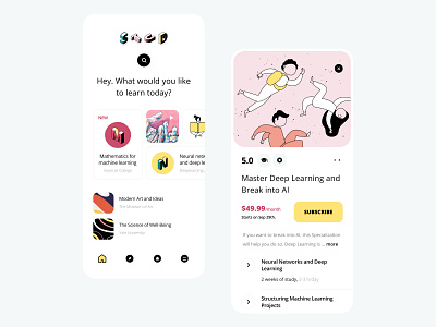 Study App for college students 2019 app art awsmd college courses data figma illustraion inpiration learning app modern science student ui ui element