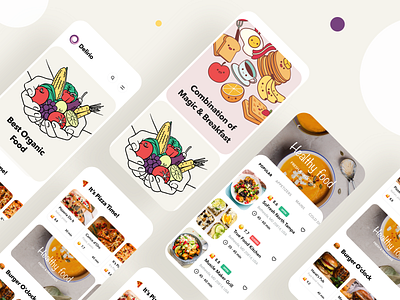 Food Delivery App app awsmd clean creative delivery app food health icons illustration interaction interface layout mobile product dfesign