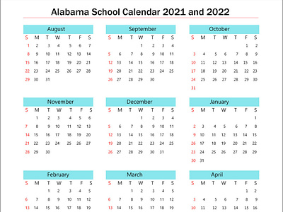 Free Printable school Calendar 2021 by nema on Dribbble