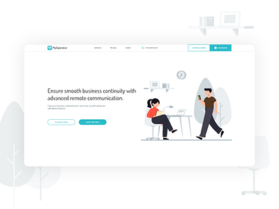 MyOperator Home page Redesign desktop hero section homepage illustraion redesign ui website
