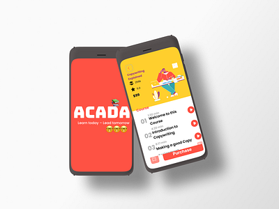Acada EduApp app branding content creation design graphic design illustration mobile app mockup product design ui ux
