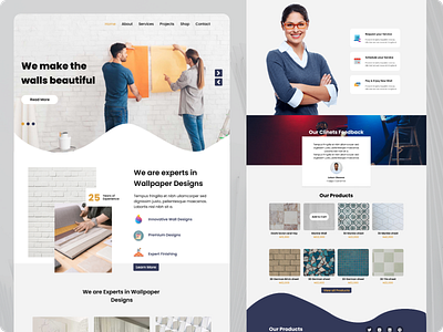 A painter/wallpaper brand website adobexd branding design e commerce figma paint start up ui ux