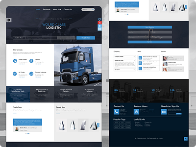 Logistics Website blue branding design figma logistics start up ui ux