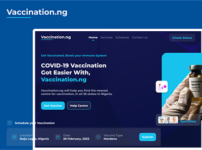 Responsive Design for a COVID-19 Vaccine Landing Page design figma landing page ui ux