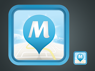 "M" iOS App Icon appicon geotagging icon ios map