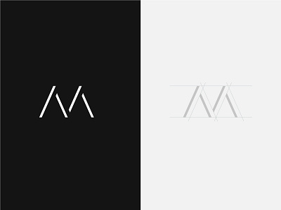 Letter M character design grid letter logo logodesign logotype mark minimal optical typogaphy