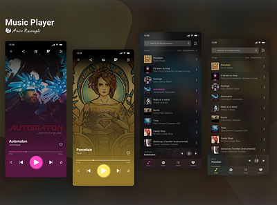 Music Player Application app design ui ux