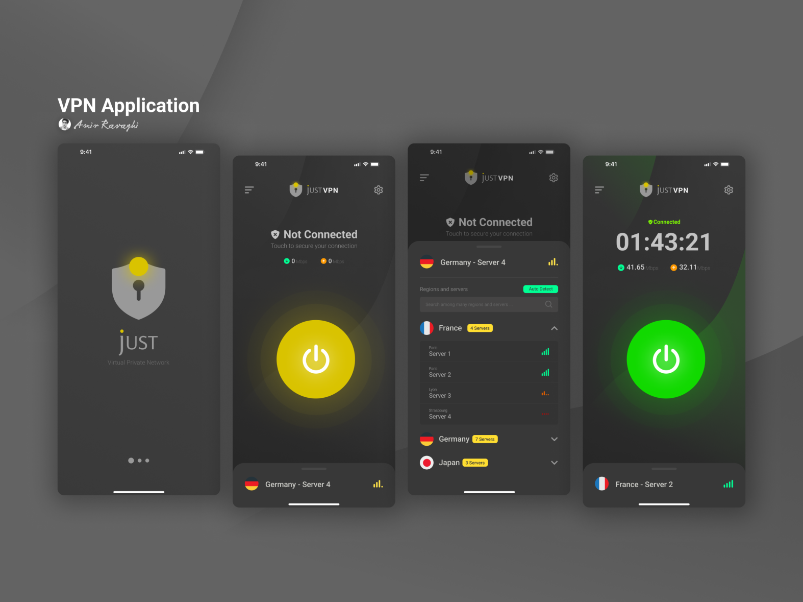 Simple VPN Application by AmirHosein Ravaghi on Dribbble