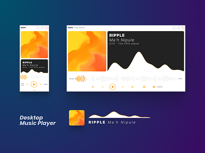 Slick desktop music player app design desktop music ui