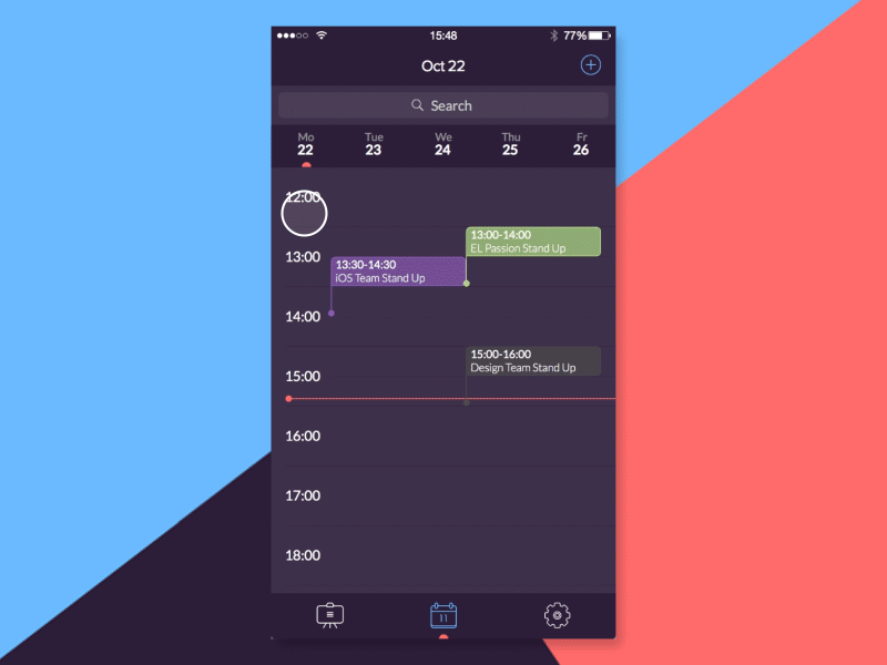 Schedule App (iOS Concept) animation application calendar create event mobile schedule ui ux