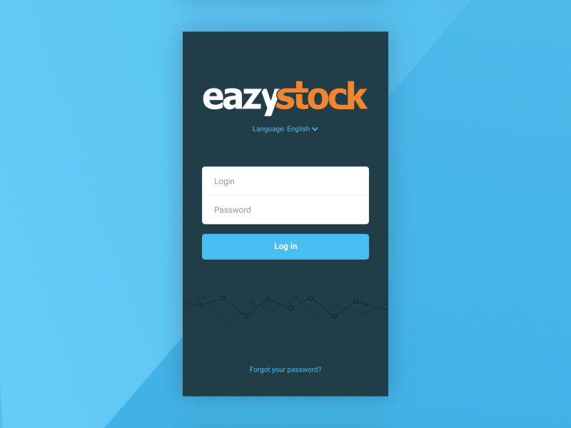 EazyStock (iOS App) animation app application chart flow interface ios login menu mobile ui ux