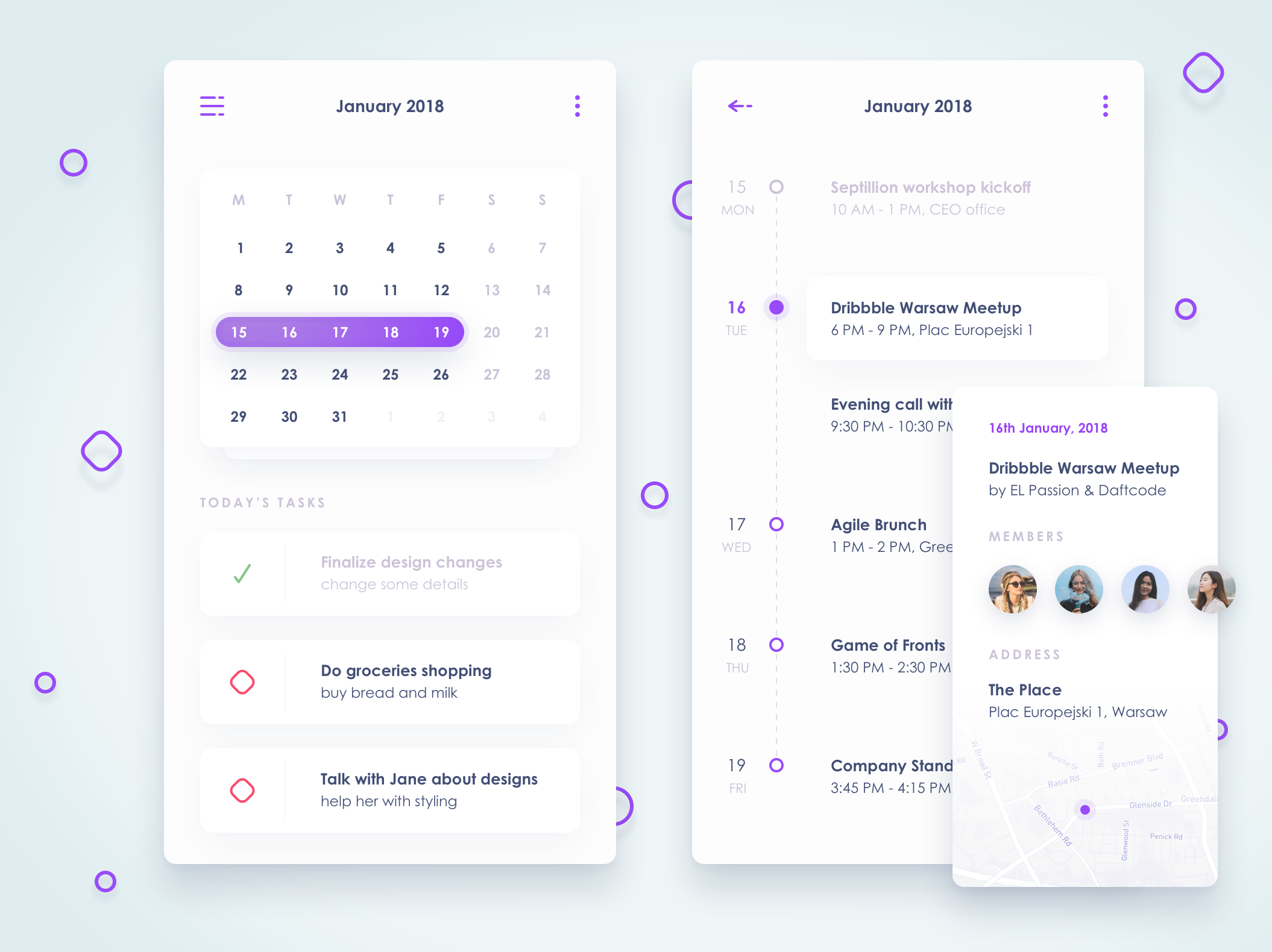 Calendar view of concept financial app by Kamil Janus for EL Passion on ...