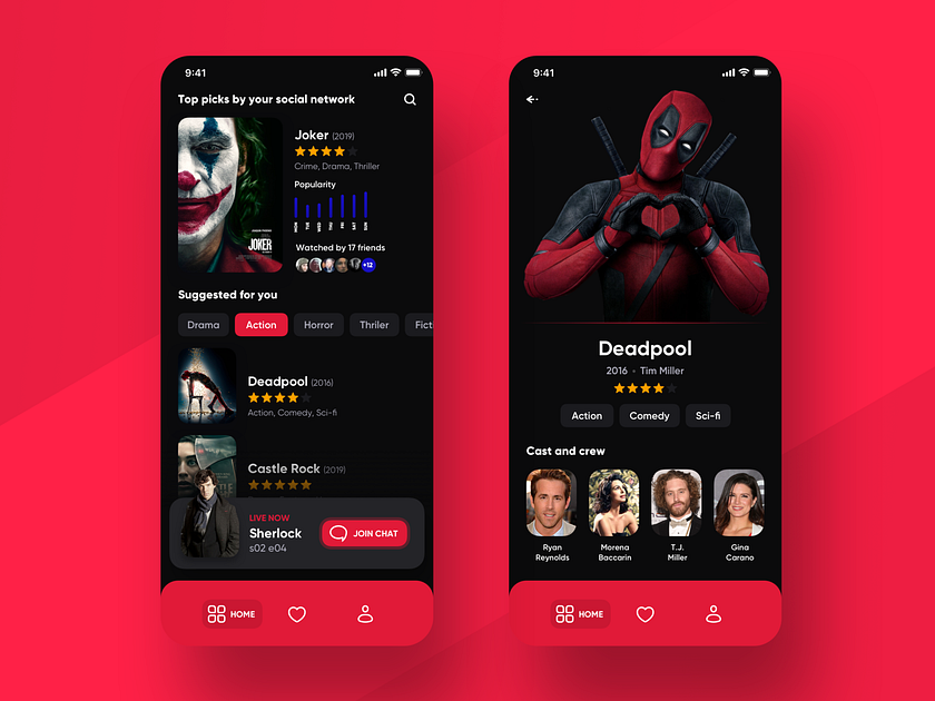 CineMe 🎬 mobile app for movies and tv shows by Kamil Janus on Dribbble