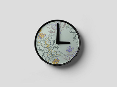 Freshness of Spring bohemian pattern botanical pattern botanicals prints design fashion prints floral elements flowers graphic design hand drawn floral meadow florals mint green modern print nature colors organic pattern pastel flowers seamless pattern spring illustration spring pattern wall clock watch design