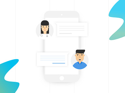 Chat Illustration application character chat graphic design illustration mobile text ui ux