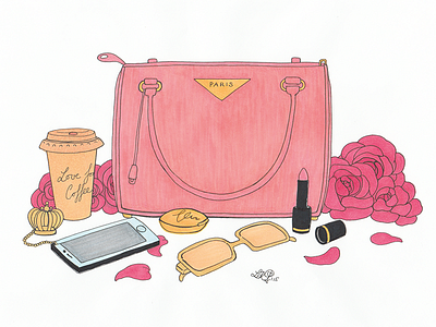 Fashion Illustration "My favorite Prada Bag"
