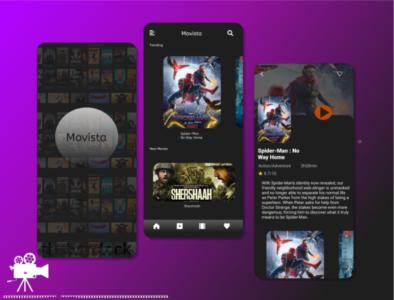 Movista : Movies and Web Series app UI app design illustration ui