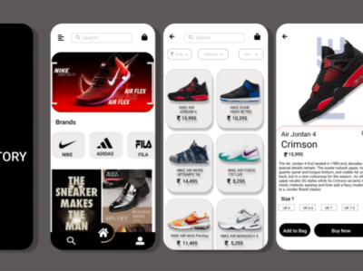 Shoe Factory : A Mobile application UI. app design illustration ui