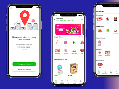 Grocery Shopping App graphic design grocery online shopping ui