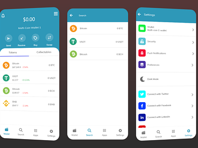 Crypto Wallet App UI Design