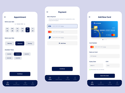 Medical App UI Design (Book Doctor Online) bank card banking app ui credit card design graphic design medical app ui ui design ux