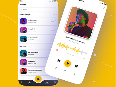 Music Mobile App Concept design graphic design music app music screen now playing screen playlist ui ui design ux