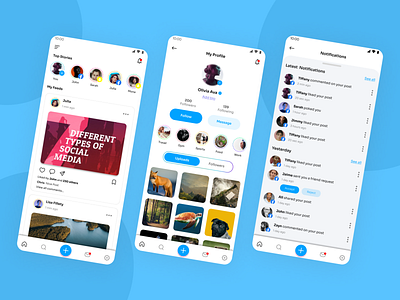 Social Media App Design app design design facebook app graphic design instagram app social app social media app social media app design ui ui design ux