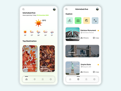 Weather Cast Mobile App Design graphic design travel app ui ui design ux weather app