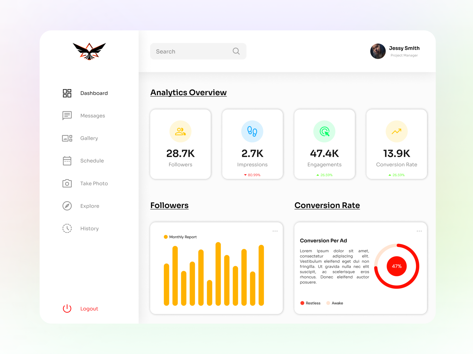 Simple Dashboard Design Concept by Ali Hassan on Dribbble