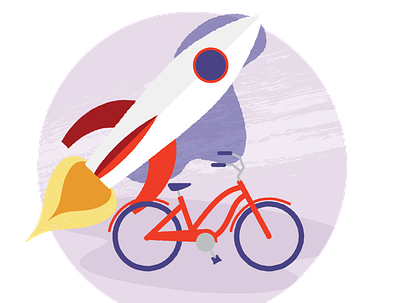 random unused web icon bike illustration rocket space travel