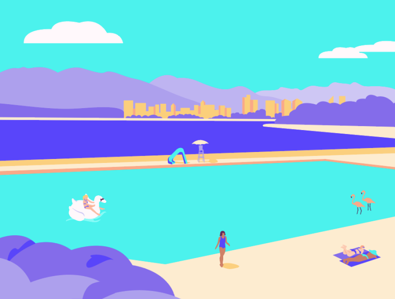 Kits Beach by Helen Eady on Dribbble