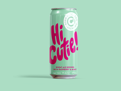 Hi Cutie beer beer art beer can beer label design hand type handlettering packaging packagingdesign typogaphy