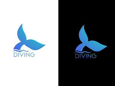 Diving LOGO 3d animation app branding design flat graphic design icon illu illustration illustrator logo minimal motion graphics typography ui ux vector web website