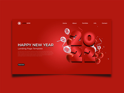 HAPPY NEW YEAR 2022 Landing Page Design 2022 graphic design happy new year landing page landing page design social media poster design welcome to new year
